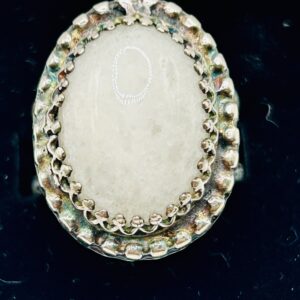 white jade sterling silver split band