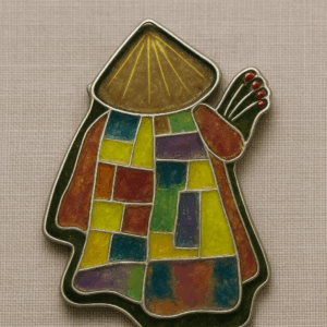 Enamel Coat Lapel pin fine silver fine gold